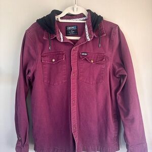 Tony Hawk Burgundy denim hoodie Jacket